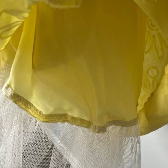 B. Darlin Yellow Floral Embroidered Fit and Flare Dress Size 5/6 - Picture 7 of 10